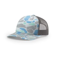 PRINTED FIVE PANEL TRUCKER CAP - Embroidered