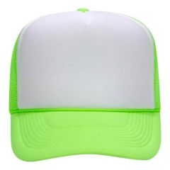Neon Polyester Foam Front Five Panel High Crown Mesh Back Trucker Hat