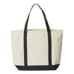 Liberty Bags - X-Large Boater Tote with Zippered Closure - Screen Printed