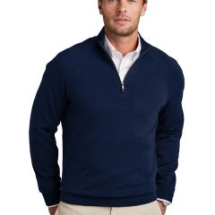 Brooks Brothers Cotton Stretch 1/4-Zip Sweater - Embroidered