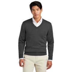 Brooks Brothers Washable Merino V-Neck Sweater - Embroidered
