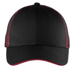 Port Authority Double Mesh Snapback Sandwich Bill Embroidered Cap
