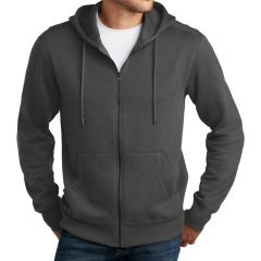 District Perfect Weight Fleece Embroidered Full-Zip Hoodie