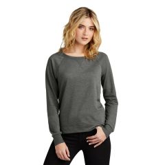 District Womens Featherweight French Terry Long Sleeve Crewneck - Screen Printed
