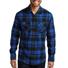 Port Authority Embroidered Plaid Flannel Shirt