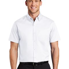 Port Authority® Short Sleeve SuperPro™ Twill Shirt - Embroidered