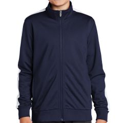 SportTek Embroidered Youth Tricot Track Jacket
