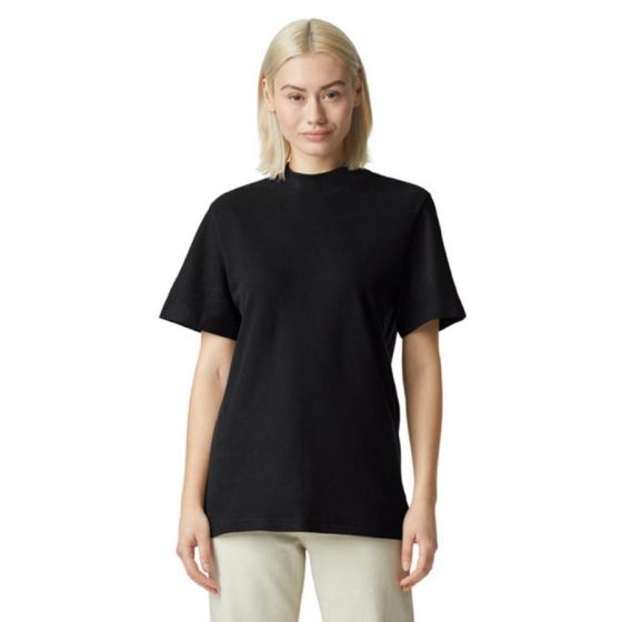 American Apparel Unisex Mockneck Pique T Shirt Screen Printed