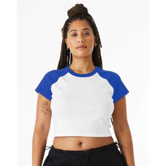 BELLA CANVAS Womens Micro Rib Raglan Baby Tee Screen Printed