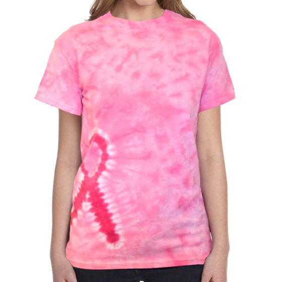 Tie-Dye Pink Ribbon T-Shirt