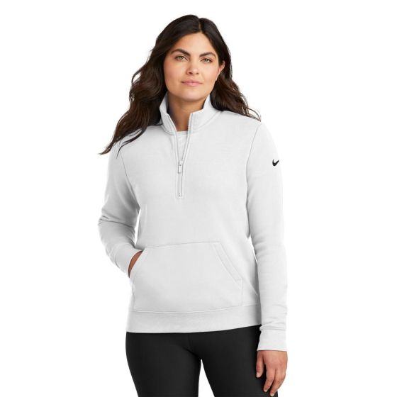 Custom Printed Nike Ladies Club Fleece Sleeve Swoosh 1/2-Zip