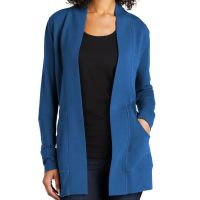 Port Authority Ladies Embroidered Microterry Cardigan
