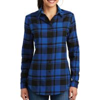 Port Authority Embroidered Ladies Plaid Flannel Tunic