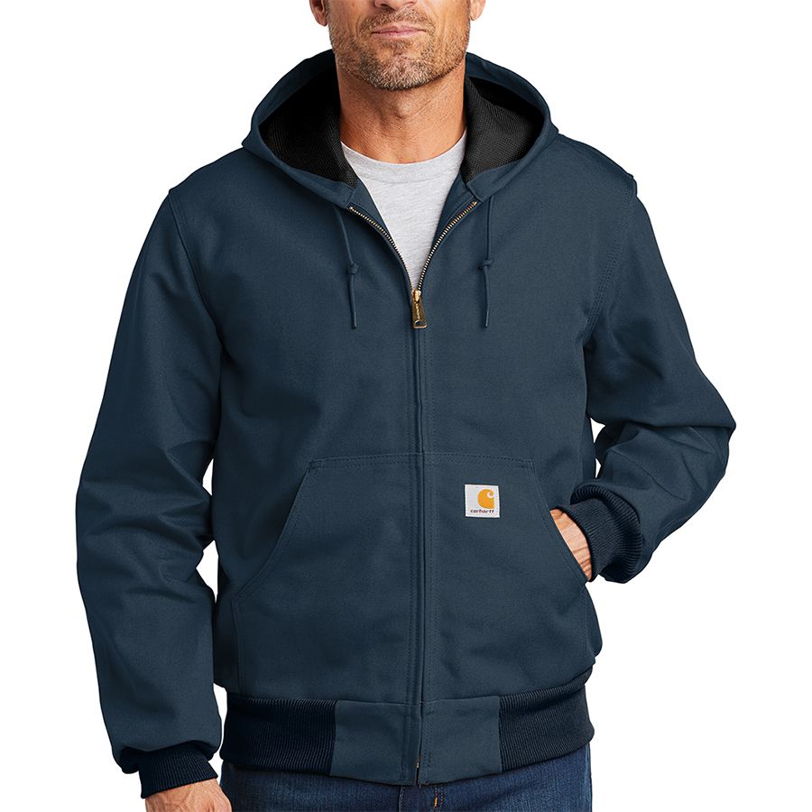Carhartt フード付きネイビージャケット Carhartt Men's Flame Resistant Duck Active Jacket - Dark Navy